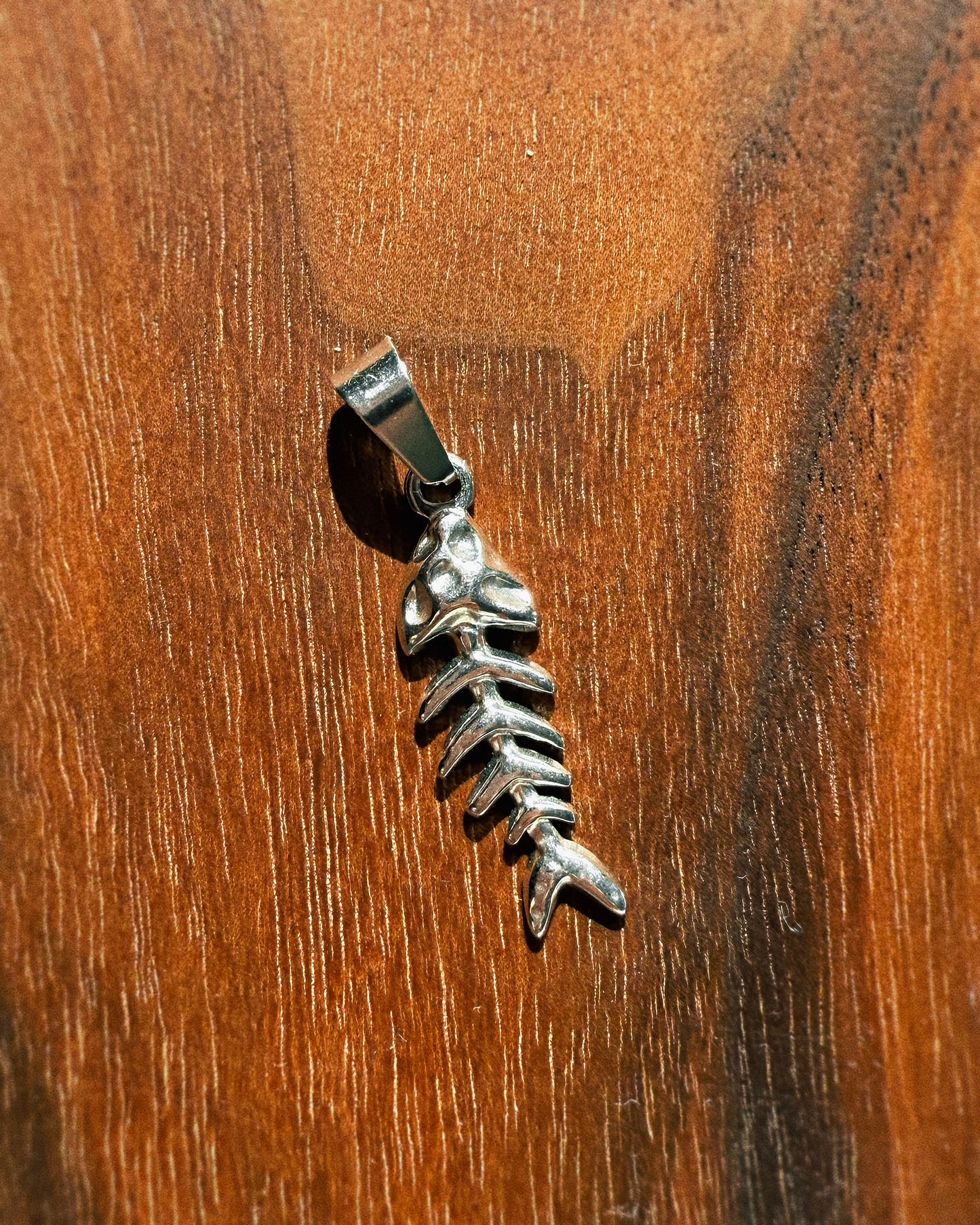 Stainless Skelly Fish Pendants
