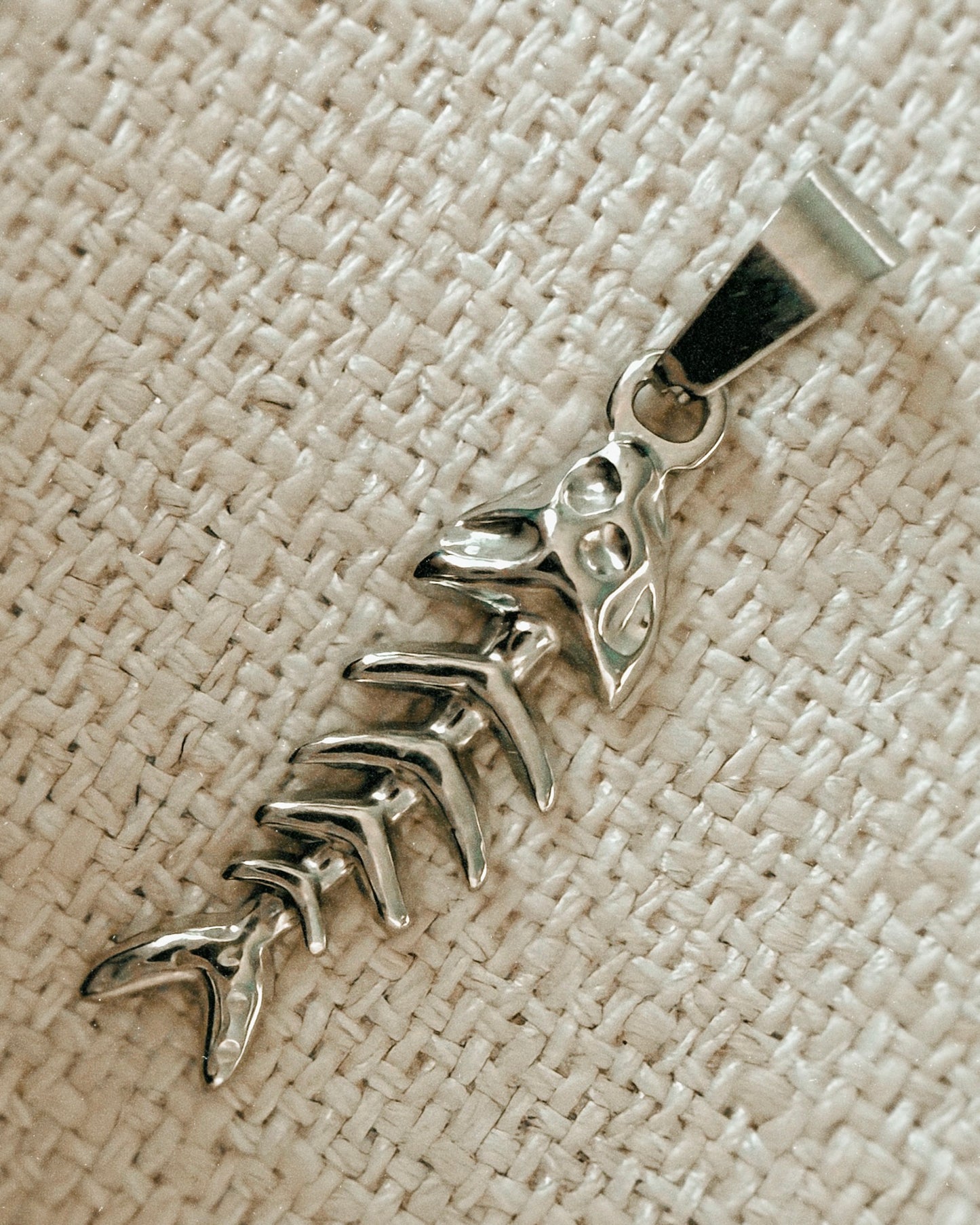 Stainless Skelly Fish Pendants