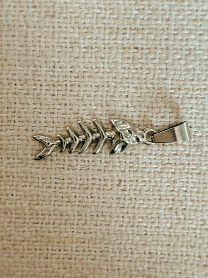 Stainless Skelly Fish Pendants