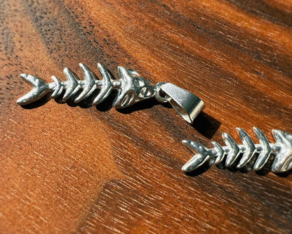 Stainless Skelly Fish Pendants